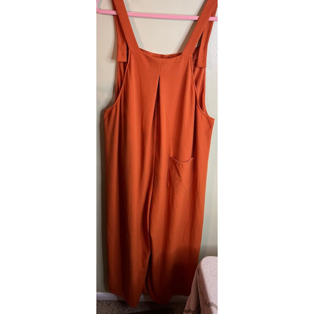 HALARA Rust Orange Wide-Leg Jumpsuit Overalls - Picture 3 of 13